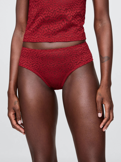 Жіночі трусики хіпстери GAP з мереживом 1159846915 (Червоний M)