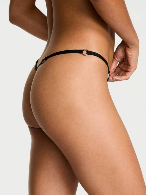 Женские трусики стринги Victoria's Secret с принтом 1159847282 (Черный S)