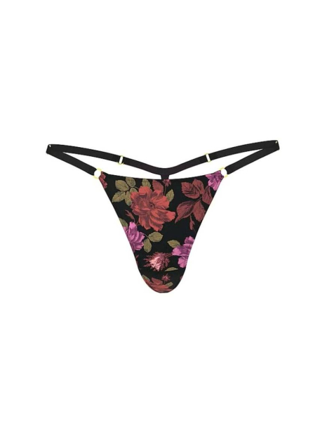 Женские трусики стринги Victoria's Secret с принтом 1159847282 (Черный S)