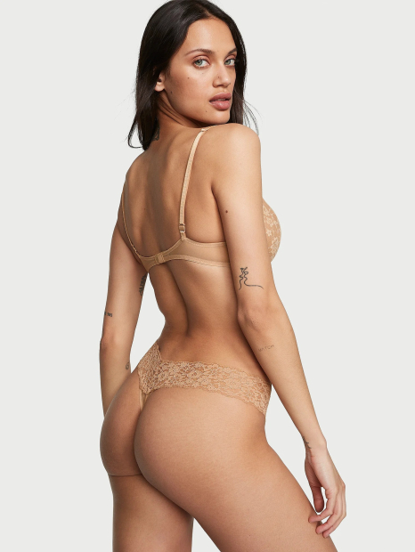 Трусики тонг Victoria's Secret 1159847350 (Бежевый M)