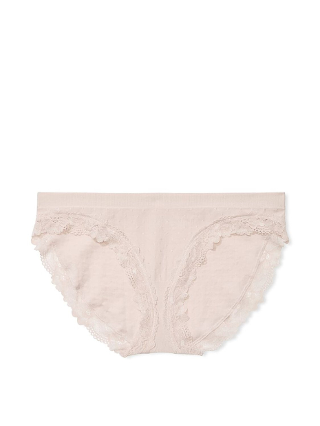 Трусики бикини Victoria's Secret с кружевом 1159847624 (Бежевый XL)