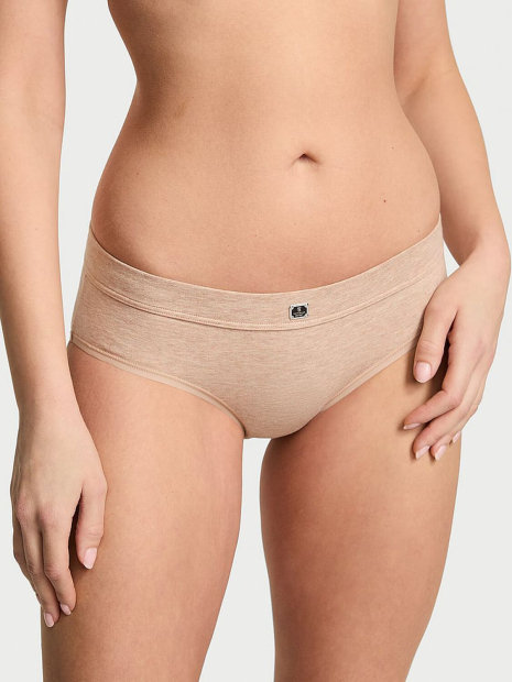 Женские хлопковые трусики Victoria's Secret хипхаггеры 1159848687 (Бежевый XXL)