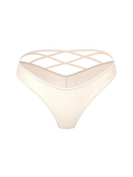 Гладкі трусики танга Victoria's Secret з ремінцями 1159849179 (Молочний M)