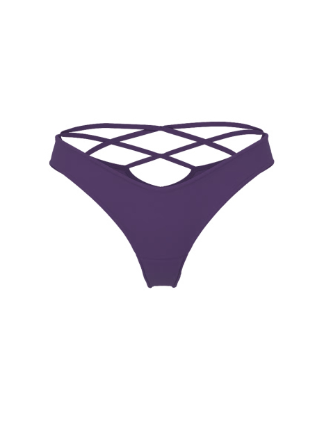 Гладкі трусики танга Victoria's Secret з ремінцями 1159849184 (Фіолетовий XXL)