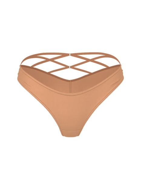 Гладкі трусики танга Victoria's Secret з ремінцями 1159849193 (Бежевий XS)