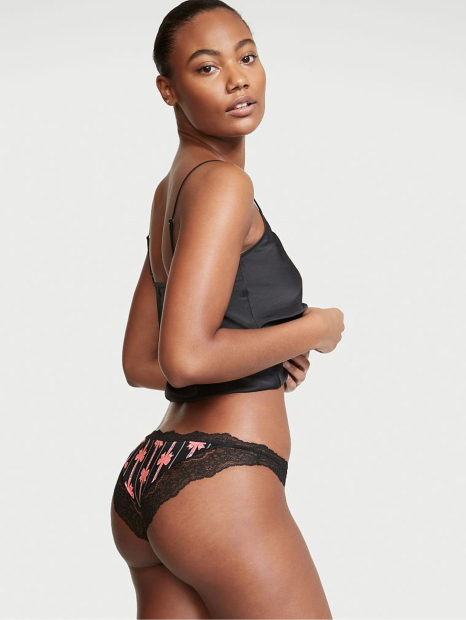 Женские трусики чикини Victoria's Secret с кружевом 1159849266 (Черный M)