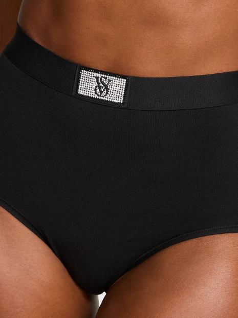 Жіночі трусики брифи Victoria's Secret зі стразами 1159850791 (Чорний M)