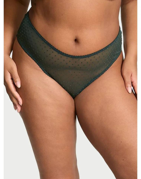 Открытые трусики чики Victoria's Secret с колокольчиками 1159850874 (Зеленый M)