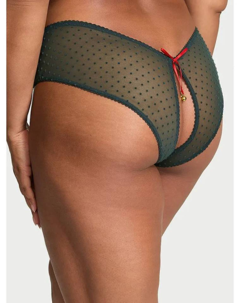 Открытые трусики чики Victoria's Secret с колокольчиками 1159850874 (Зеленый M)