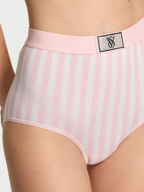 Брифи жіночі трусики Victoria's Secret зі стразами 1159851670 (Білий/Рожевий L)