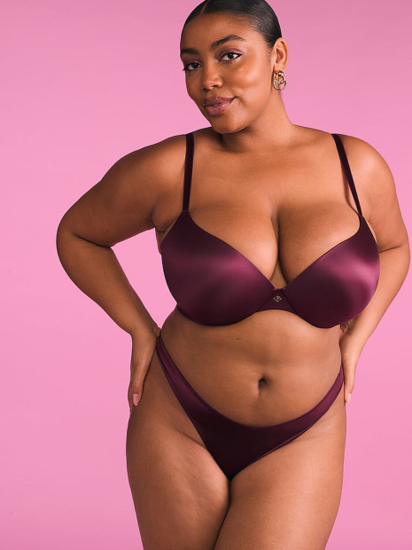 Гладкие трусики тонг Victoria's Secret с ремешками 1159852174 (Бордовый S)