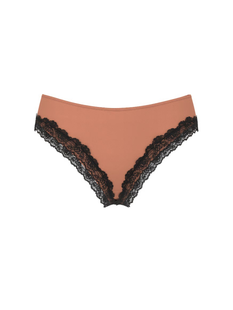 Гладкие трусики танга Victoria's Secret с кружевом 1159852623 (Коричневый S)