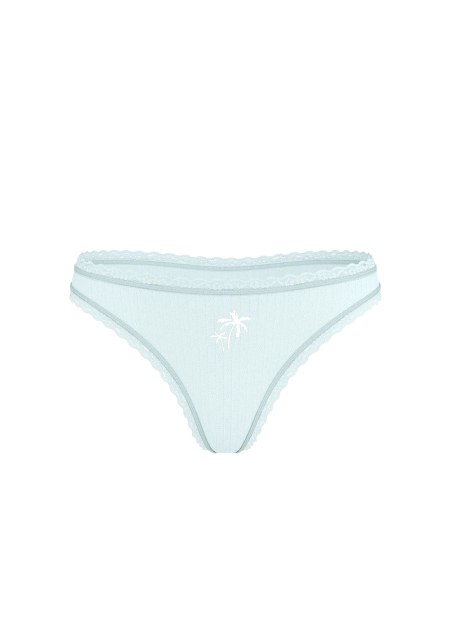 Трусики тонг Victoria's Secret з вишивкою 1159852916 (Бірюзовий XS)