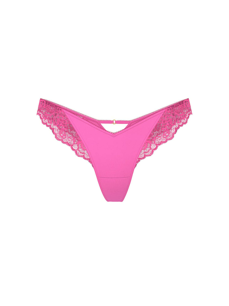 Женские трусики тонг Victoria's Secret с кружевом 1159853305 (Розовый XS)