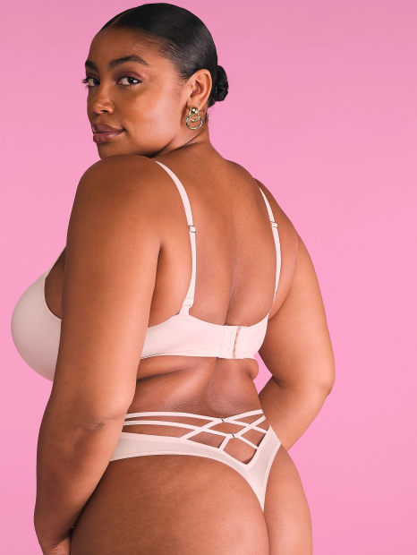 Гладкие трусики тонг Victoria's Secret с ремешками 1159853617 (Розовый S)