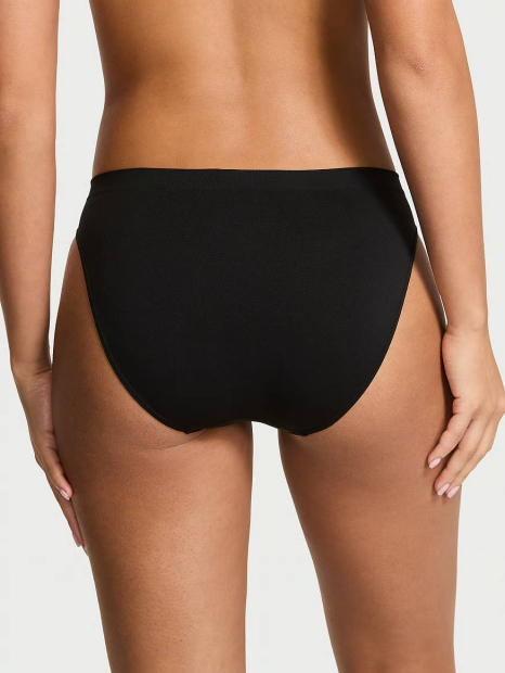 Безшовні бікіні трусики Victoria's Secret з логотипом 1159853633 (Чорний L)