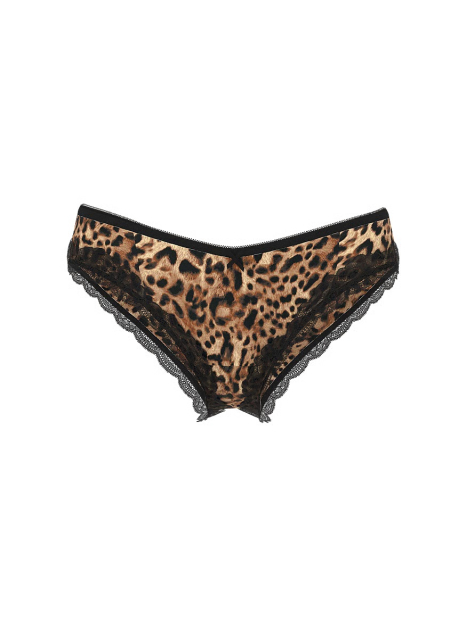 Сетчатые трусики чики Victoria's Secret с кружевом 1159853688 (Леопардовый M)