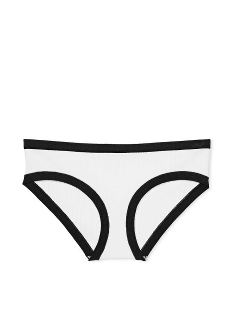 Женские трусики хипхаггеры Victoria's Secret PINK в рубчик 1159853955 (Белый XL)