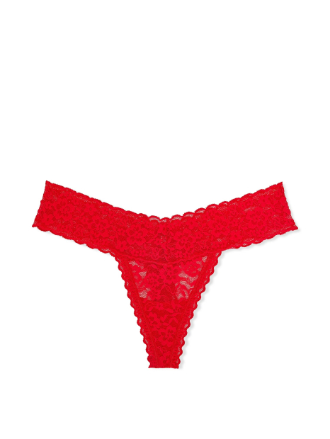 Кружевные трусики тонг Victoria's Secret в подарочной упаковке 1159854213 (Красный L)