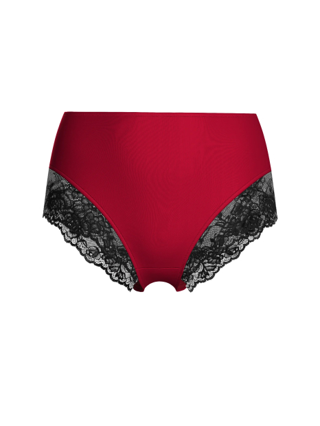 Жіночі трусики брифи з мереживними вставками Victoria's Secret 1159855057 (Чорний/Червоний S)