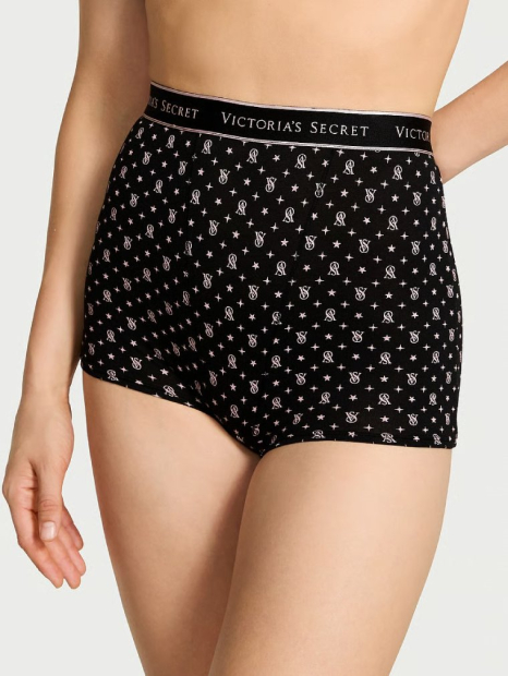 Високі трусики шортики Victoria's Secret з принтом 1159855120 (Чорний S)