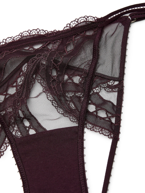 Открытые трусики бикини Victoria's Secret 1159855260 (Бордовый XS)