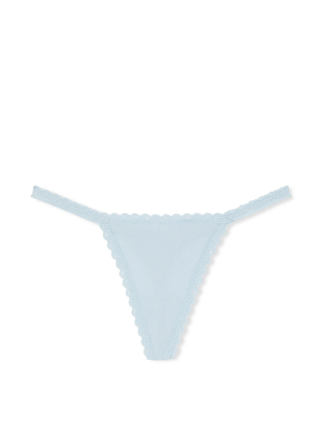 Женские трусики стринги Victoria's Secret с кружевом 1159855696 (Голубой XXL)