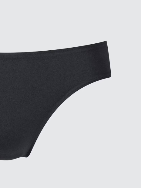 Женские бесшовные трусики тонг Uniqlo с технологией AIRism 1159855879 (Черный XL)