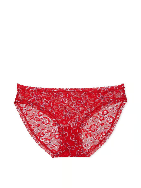 Мереживні трусики бікіні Victoria's Secret 1159855952 (Червоний XS)