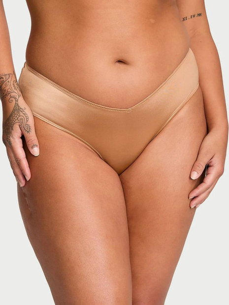 Женские гладкие трусики чики Victoria's Secret с ремешками 1159855957 (Бежевый M)