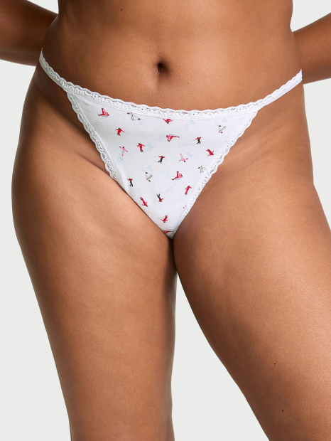 Жіночі трусики стрінги Victoria's Secret з принтом 1159856316 (Білий XL)