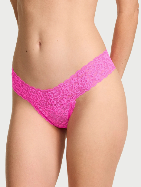 Мереживні трусики тонг Victoria's Secret в подарунковій упаковці 1159857329 (рожевий M)