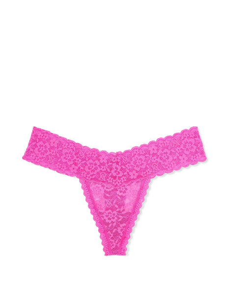 Мереживні трусики тонг Victoria's Secret в подарунковій упаковці 1159857329 (рожевий M)