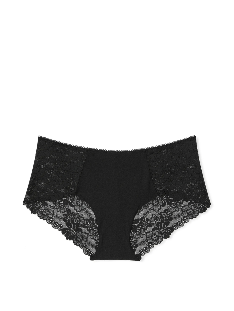 Женские трусики хипхаггеры Victoria's Secret PINK с кружевом 1159857154 (Черный S)