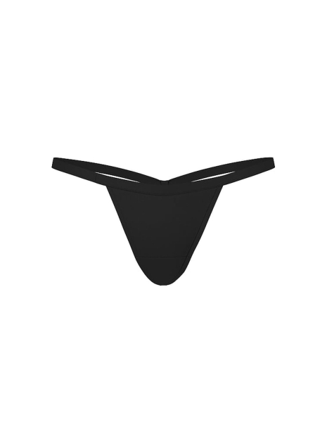 Гладкие трусики стринги Victoria's Secret с бантом сзади 1159857604 (Черный XL)