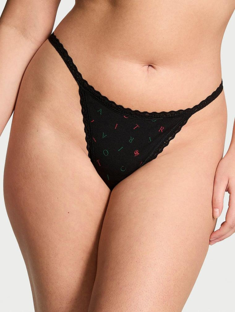 Трусики стринги Victoria's Secret 1159857626 (Черный XL)