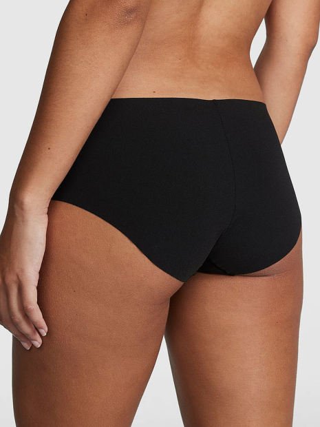 Бесшовные женские трусики хипхаггеры Victoria's Secret PINK 1159857753 (Черный S)