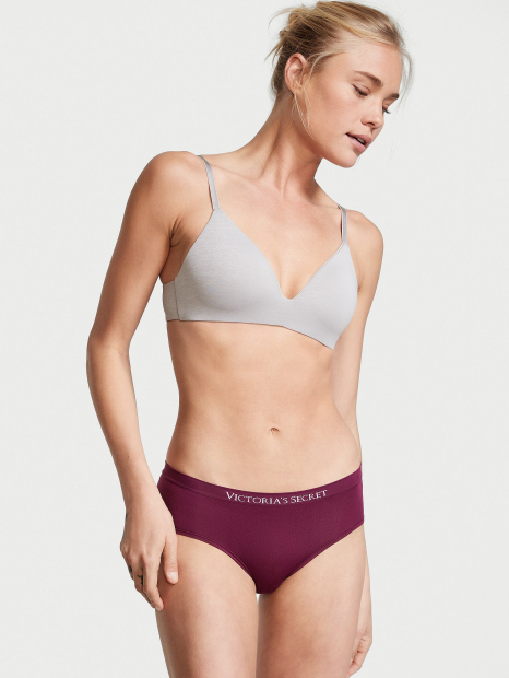 Трусики хипхагеры Victoria's Secret с логотипом 1159859516 (Бордовый XXL)