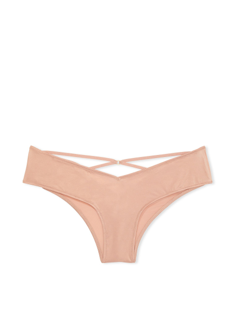Женские гладкие трусики чики Victoria's Secret с ремешками 1159859625 (Бежевый S)