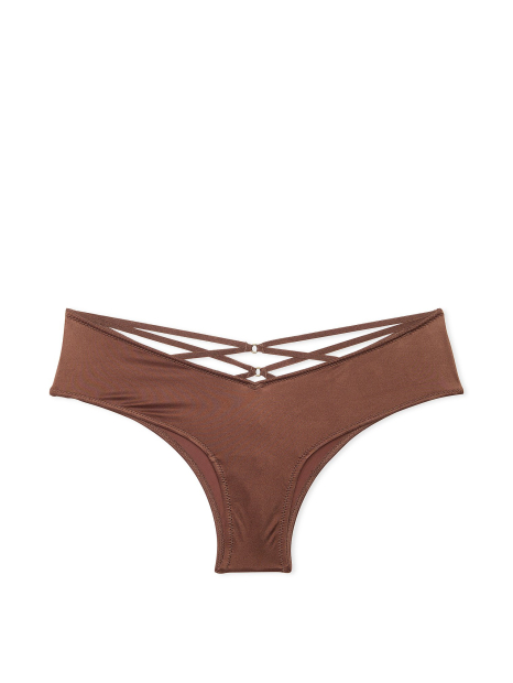 Женские гладкие трусики чики Victoria's Secret с ремешками 1159859676 (Коричневый S)