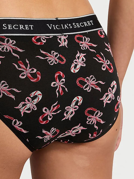 Женские трусики хипхаггеры Victoria's Secret с принтом 1159859758 (Черный XL)