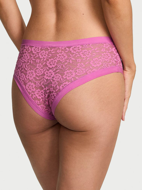 Мереживні безшовні трусики чіки Victoria's Secret 1159859930 (Рожевий M)
