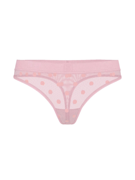 Трусики тонг Victoria's Secret с логотипом 1159860079 (Розовый XS)