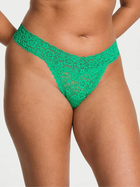 Кружевные трусики тонг Victoria's Secret 1159860135 (Зеленый M)