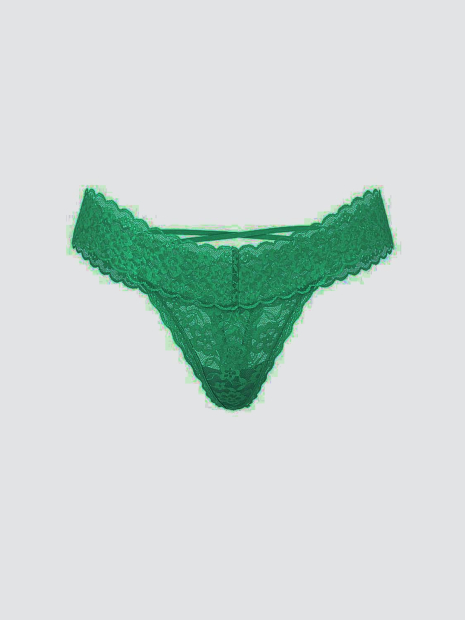Кружевные трусики тонг Victoria's Secret 1159860135 (Зеленый M)