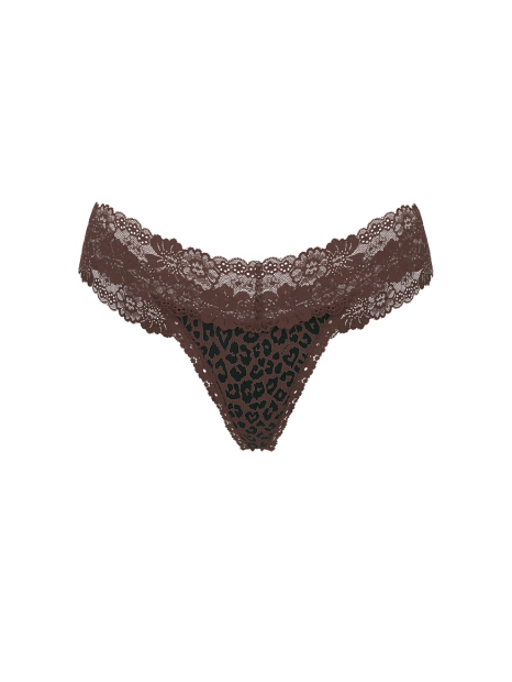 Женские трусики тонг Victoria's Secret Pink с принтом 1159860539 (Коричневый M)