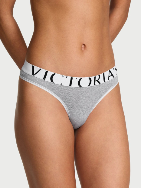 Трусики тонг Victoria's Secret з логотипом 1159860542 (Сірий XS)