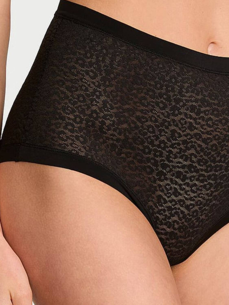 Брифи безшовні трусики Victoria's Secret з високою посадкою 1159860795 (Чорний M)
