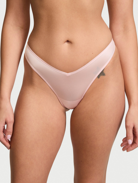 Гладкі трусики тонг Victoria's Secret з ремінцями 1159860801 (Рожевий L)