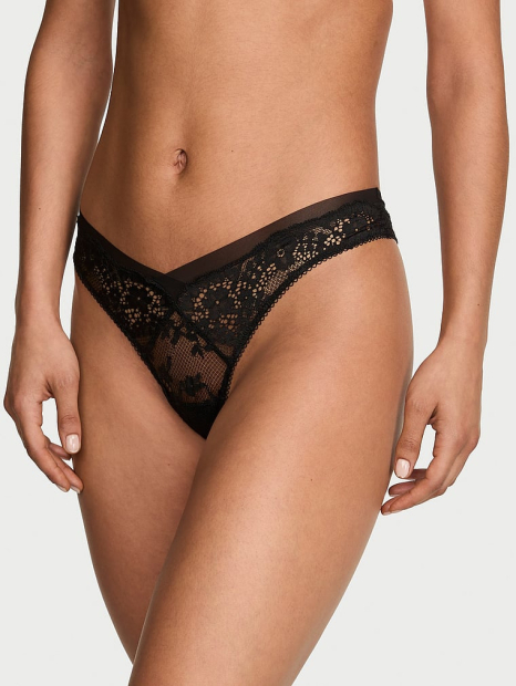 Мереживні трусики бразиліана Victoria's Secret 1159861089 (Чорний S)